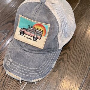 Judith March Vintage Style Trucker Hat with Embroidered Patch
